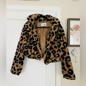 Leopard mini coat, size L